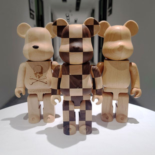 清仓福利 就百来个 bearbrick 纯实木 关节可动 积木熊暴力熊摆件