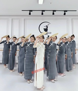 渔光曲永不消逝的电波舞蹈服装复古弹力旗袍声声慢演出服中小学生