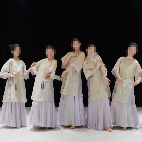 夜泊秦淮舞蹈服装宽松圆领明制外衫清风徐来演出服新款大摆裙套装