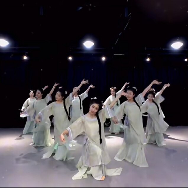 清风徐来演出服大码宽松上衣夜泊秦淮演出服新款服装大摆裙两件套