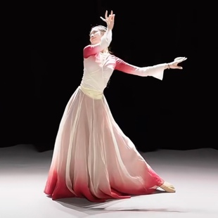 我爱你中国舞蹈服720度绑带大摆裙套装 纱衣万疆如愿演出服飘逸仙