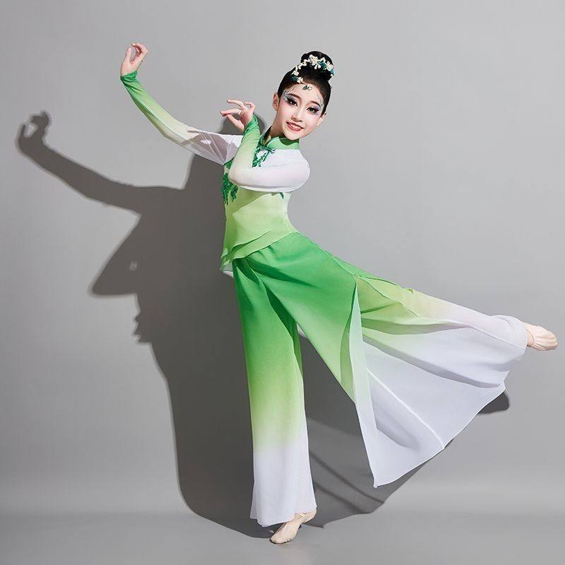 儿童伞舞套装茉莉花演出服少儿古典舞竹儿青青春三月上春山表演服