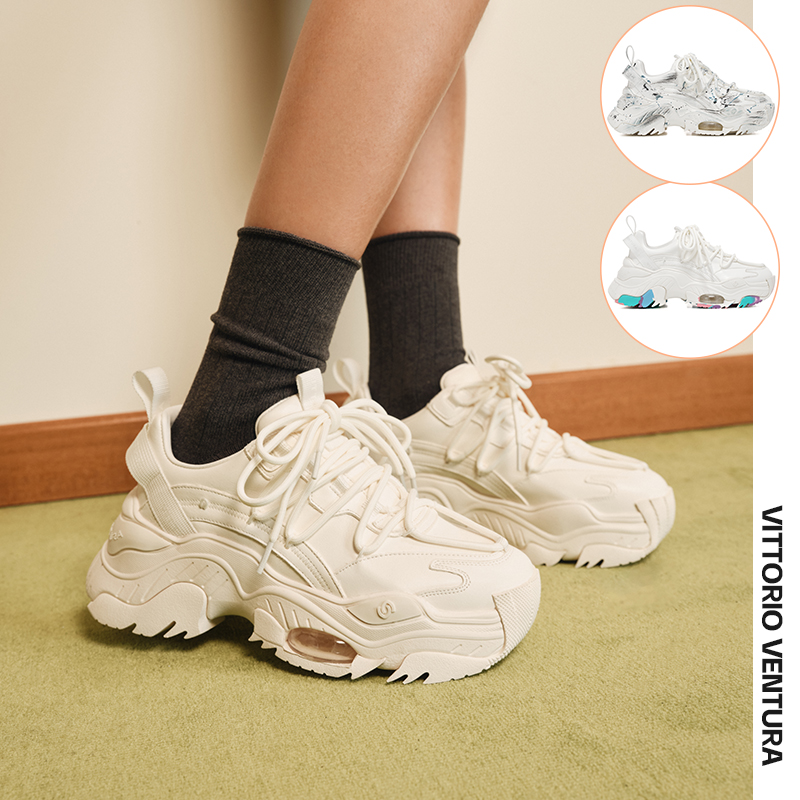 赵丽颖李宇春同款 VittorioVentura薇薇燃 牛皮增高老爹鞋