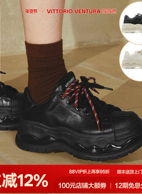 【孟子义杨超越同款】VITTORIO VENTURA薇薇燃 牛皮贝壳头板鞋