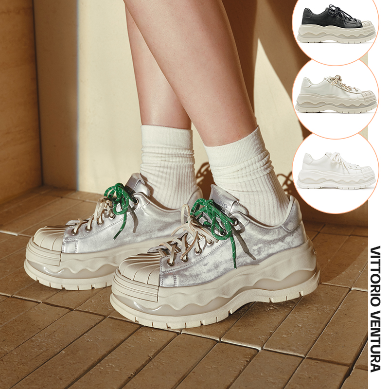 杨超越丁程鑫同款VITTORIO VENTURA薇薇燃 牛皮贝壳头板鞋