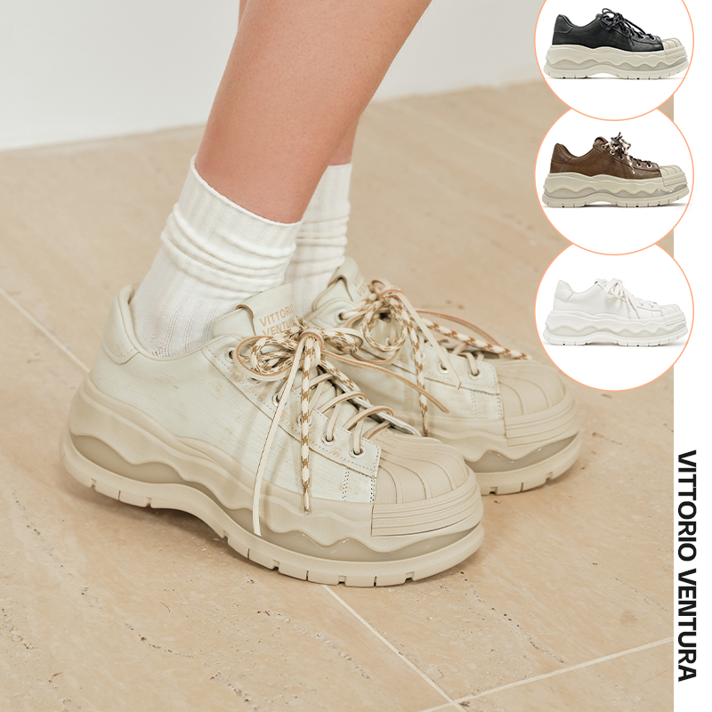 宋亚轩刘耀文杨超越同款VITTORIOVENTURA薇薇燃 牛皮贝壳头板鞋