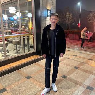 拉链牛仔裤 修身 快手网红苏6同款 男社会精神小伙春季 子 九分裤 潮裤