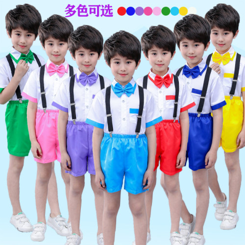 男童背带裤六一演出服儿童合唱服小学生表演服幼儿园毕业班服多色