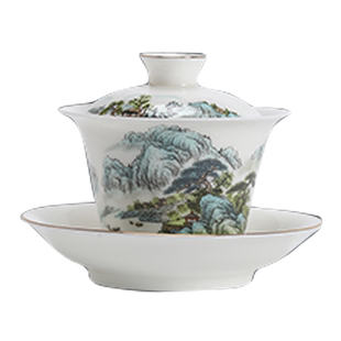 恒越陶瓷茶壶单壶大容量泡茶家用套装富春山居泡茶碗茶杯功夫茶具