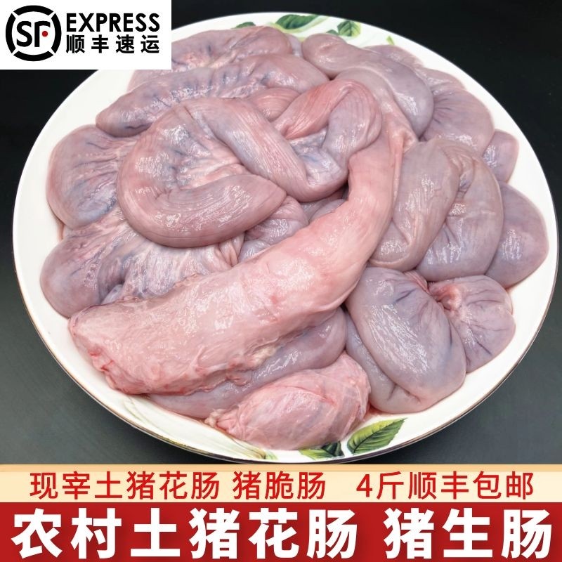猪花肠新鲜500g新鲜冷冻猪生肠猪仔肠猪脆肠土猪肉猪花肠食品包邮