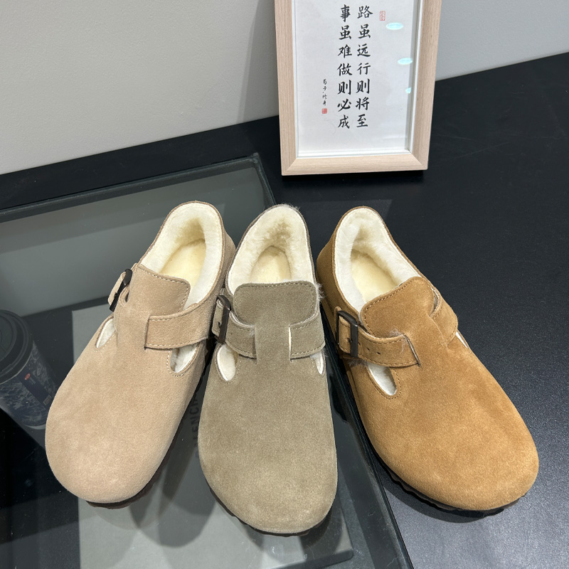 高品质羊毛牛皮勃肯鞋冬季雪地靴