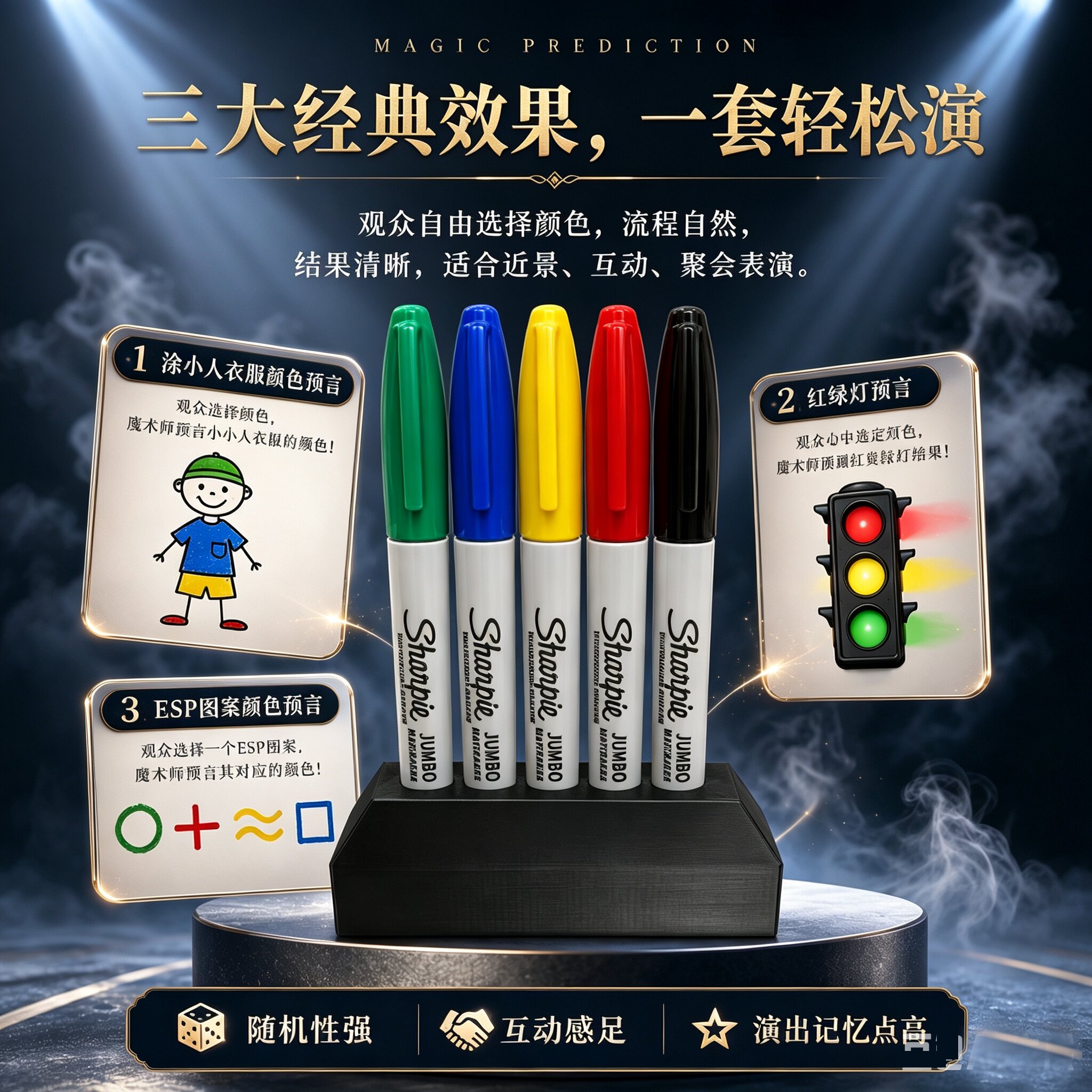 5支彩色笔预言心灵不会失误