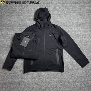 Arcteryx始祖鸟Kyanite Hooy刺绣LOGO抓绒长袖保暖中间层夹克外套