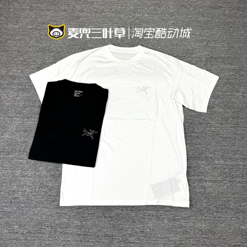 始祖鸟黑白纯色纯棉短袖