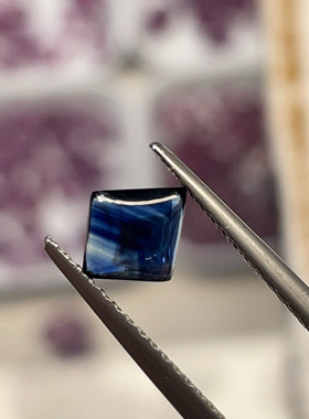天然无优化蓝宝石菱形方戒面皇家蓝色山东昌乐矿区原矿原一物一证