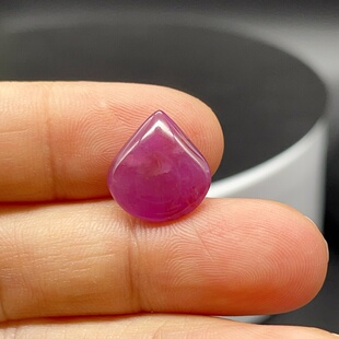 上新一颗水滴形红宝石裸石蛋面埃塞俄比亚原矿无烧6.36ct镶嵌定制