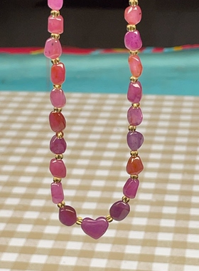 天然红宝石随形项链 三圈手链 无烧无注胶117.8ct 冬日搭配绝绝子