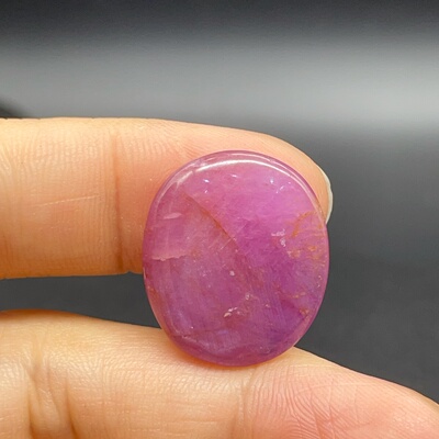 17.13ct天然红宝石裸石素面背云纽扣蛋面镶嵌18*21mm专柜正品保真