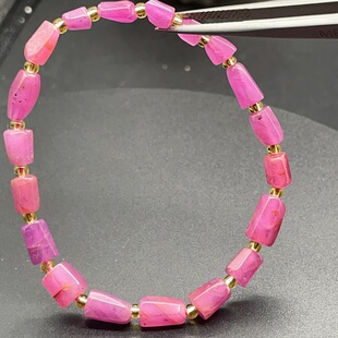 原创设计新款红宝石随形手串手链 天然无烧无注胶女士手链5行属火