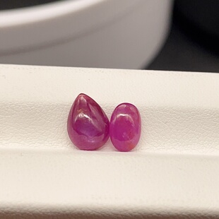 天然无烧无注胶红宝石裸石蛋面水滴形椭圆形AB款耳饰戒指吊坠手链