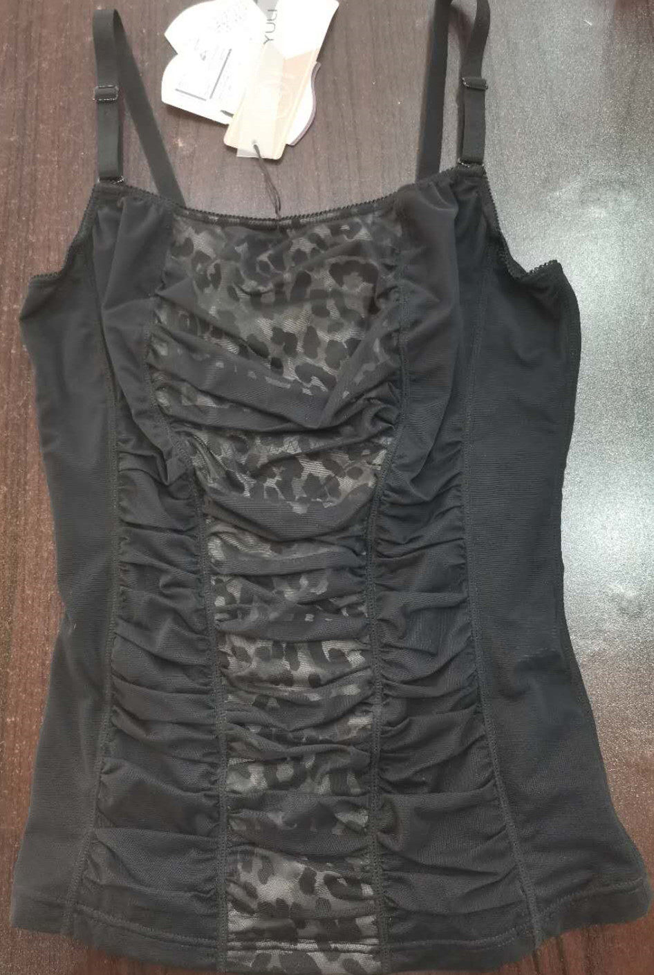 玉丽正品调节扣豹纹吊带背心收腰收腹性感薄款塑身上衣yc6016