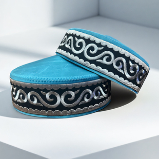 哈萨克风格花帽新款绣花民族风男士帽子新疆少数民族圆帽演出舞蹈