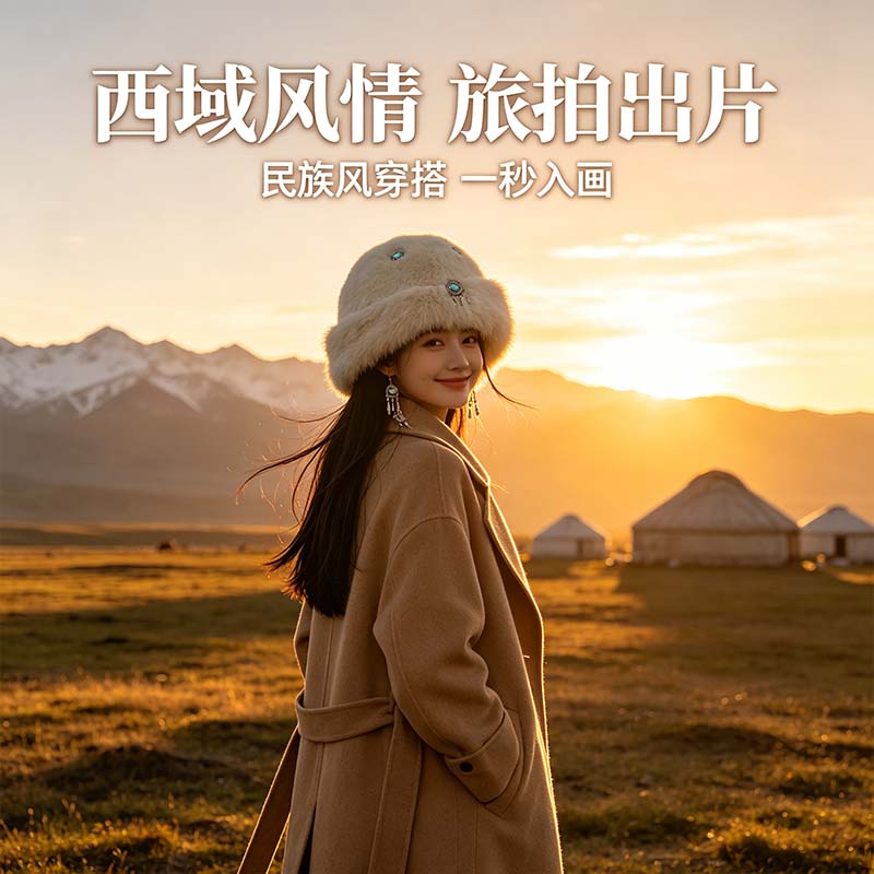 哈萨克冬季保暖护耳毛绒渔夫帽