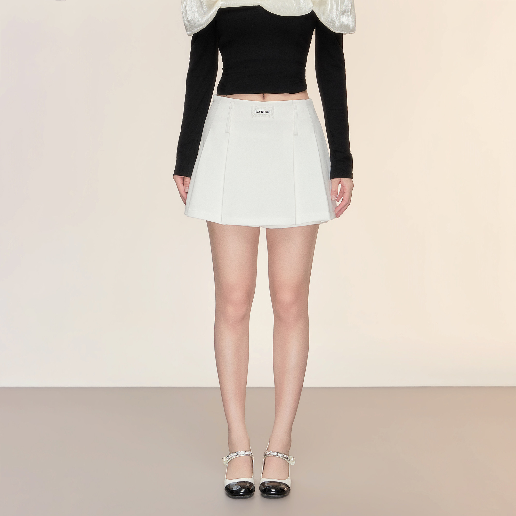 ICYNUDE官方授权白色百褶裙裤高腰A字短裙女显瘦百搭半身裙春新款,女装/女士精品,半身裙,淘宝优惠券,粉丝福利购,淘宝优惠卷