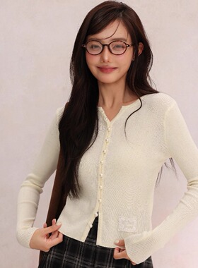 EFONI官方授权 珍珠扣气质打底衫显瘦套头针织毛衣短款修身上衣秋