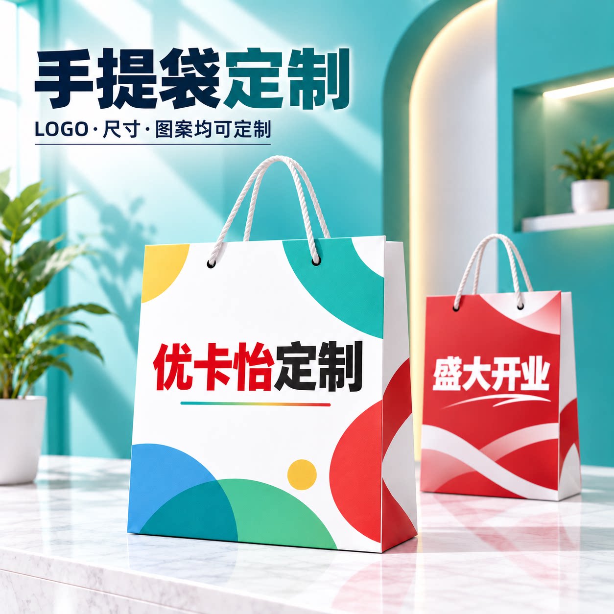 手提袋定制门店开业活动品牌纸袋印刷logo礼品袋包装袋设计制作