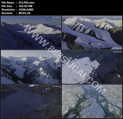 祁连山冰川透明梦柯冰川冰舌冰水融化水流水脉高清实拍视频素材