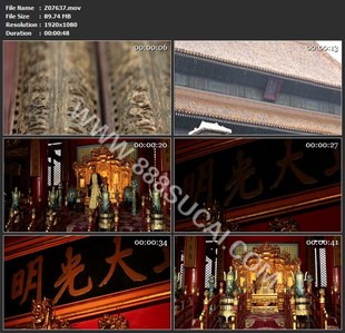 皇宫古建筑乾清宫皇帝皇上背影鎏金龙雕龙椅屏风高清实拍视频素材