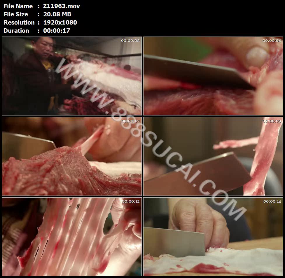 新鲜劲道牛肉特写筋膜牛板筋高清实拍视频素材