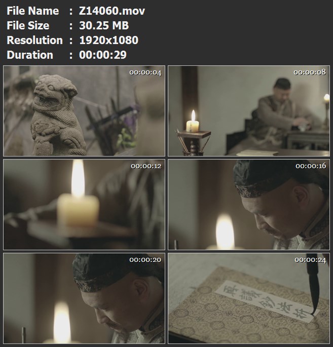 古宅空境蜡烛清朝读书人毛笔写字再议钞法折高清视频素材