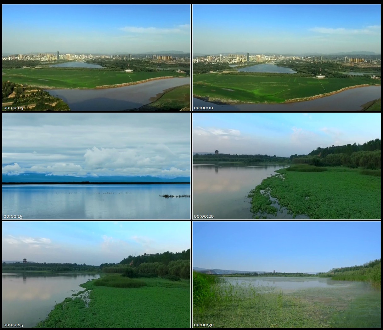 航拍三门峡市自然风光美景苍龙湖青龙湖湿地公园高清实拍视频素材