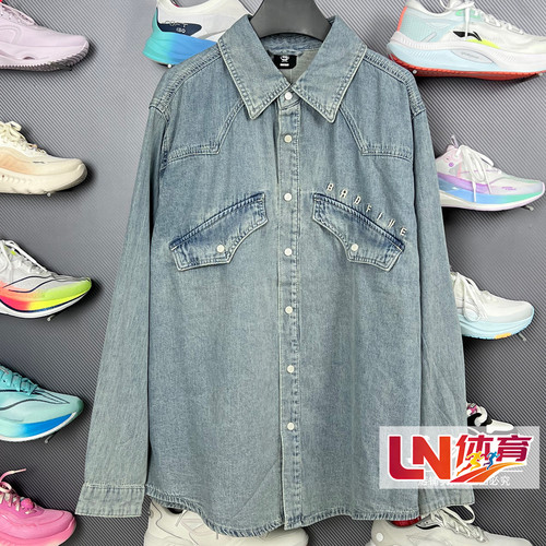 李宁外套 2025秋季新品男子反伍系列宽松休闲水洗牛仔外套AJDV113