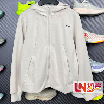 李宁外套 2026春季新品女子时尚休闲开衫连帽运动卫衣AWDW078