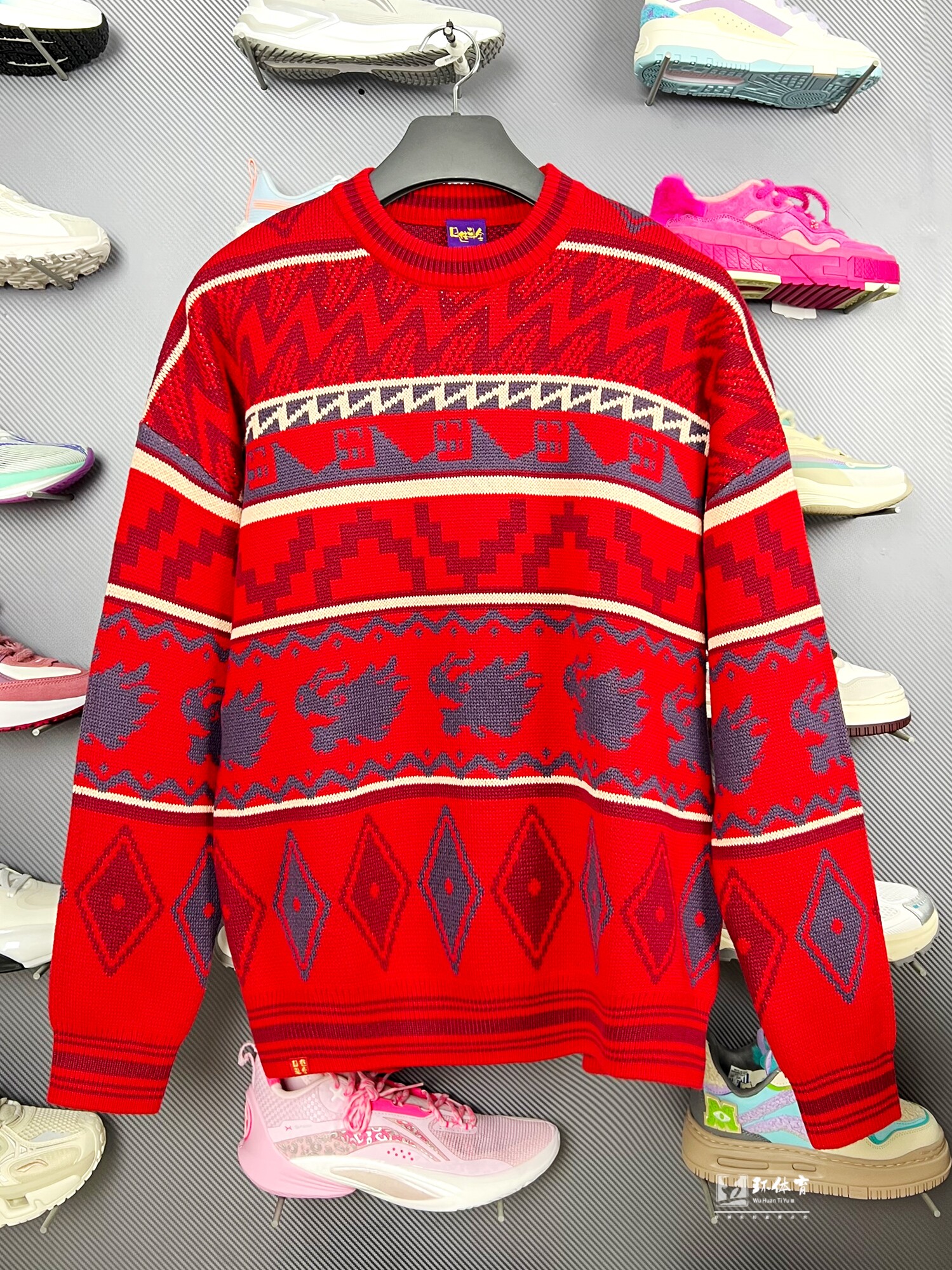 리 닝 니트 스웨터 2024 봄 신작 남성 스포츠 유행 풀오버 후드 스웨터 니트 스웨터 AMBU025