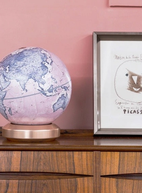 玫瑰金底座宏微地球书房客厅地球仪摆件双语粉色地球轻奢节日礼物