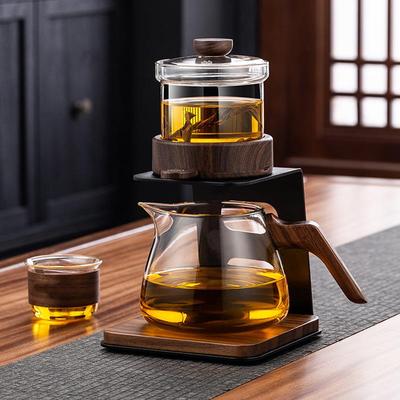 自动泡茶神器玻璃茶具2024新款家用轻奢办公室喝茶杯懒人茶具配件