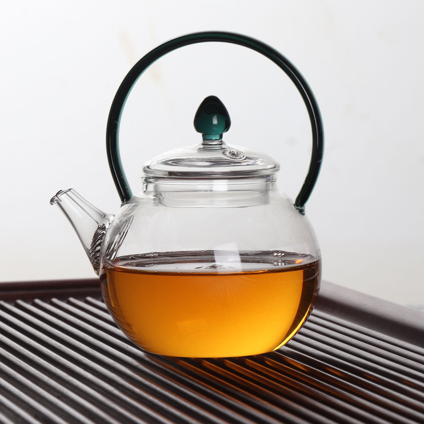 高硼硅玻璃提梁茶壶小新款