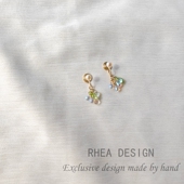 法式 温柔小众设计感无耳洞耳夹蚊香盘女时光斑驳琉璃吊坠耳钉耳饰