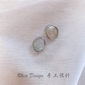 日韩气质简约百搭高级感轻奢贝壳耳钉2026新款 纯银耳饰品女耳夹