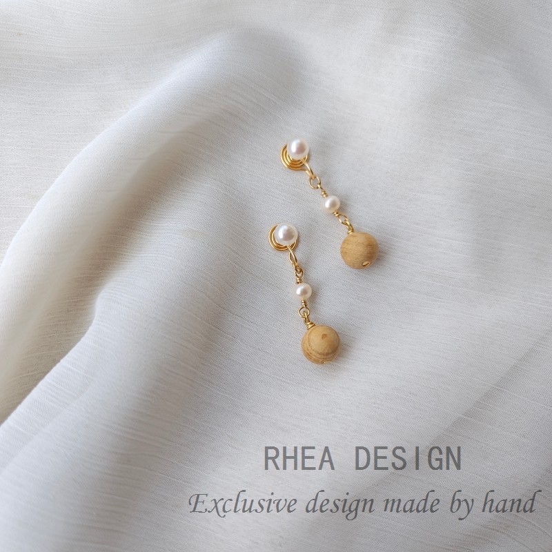 长款耳坠气质珍珠耳环2026年新款高级感檀木耳钉小众耳夹显瘦耳饰,饰品/流行首饰/时尚饰品新,耳钉,淘宝优惠券,粉丝福利购,淘宝优惠卷