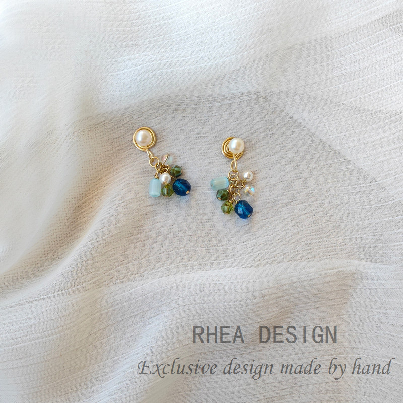 “蓝色星空” 高级感进口捷克珠耳钉耳饰无耳洞珍珠耳夹,饰品/流行首饰/时尚饰品新,耳夹,淘宝优惠券,粉丝福利购,淘宝优惠卷