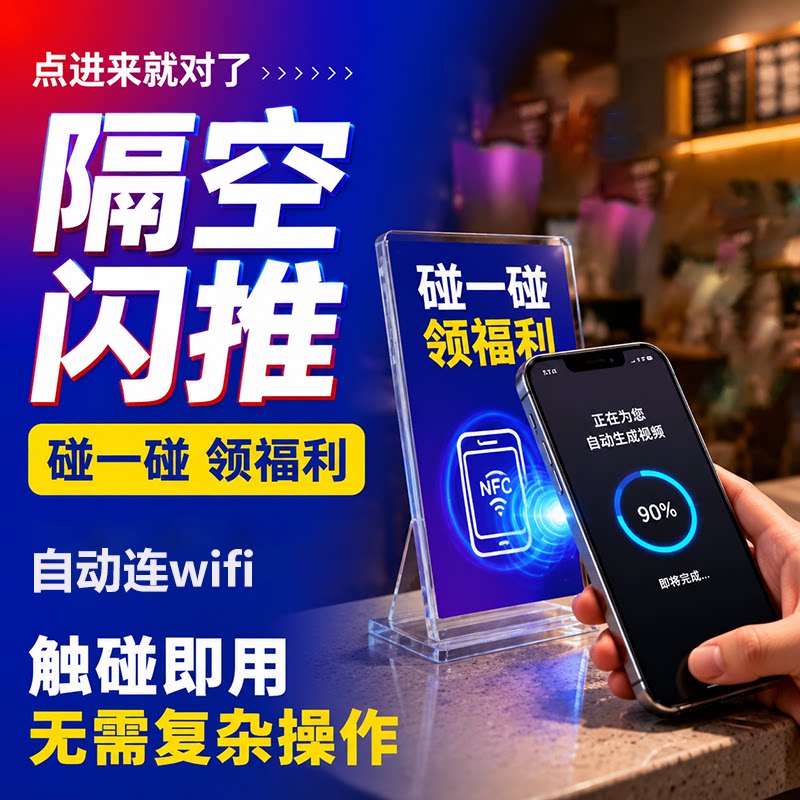 碰一碰拓客营销NFC碰碰卡碰一下短视频矩阵系统同城智能拓客闪推
