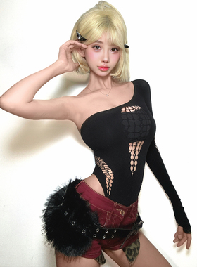 舞台装夜店酒吧DS演出服DJ领舞chic性感bgo点舞爵士舞单肩连体衣