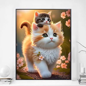 可爱动物猫咪钻石画手工粘钻学生