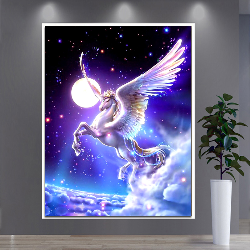 高级感梦幻星空天马独角兽钻石画