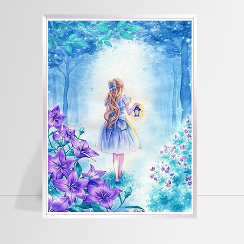 卡通女孩5d钻石画儿童贴钻画满钻